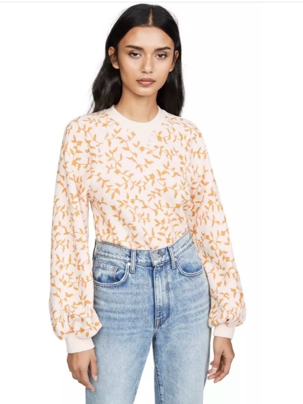 ULLA JOHNSON Ebba Floral Crewneck Pullover size M